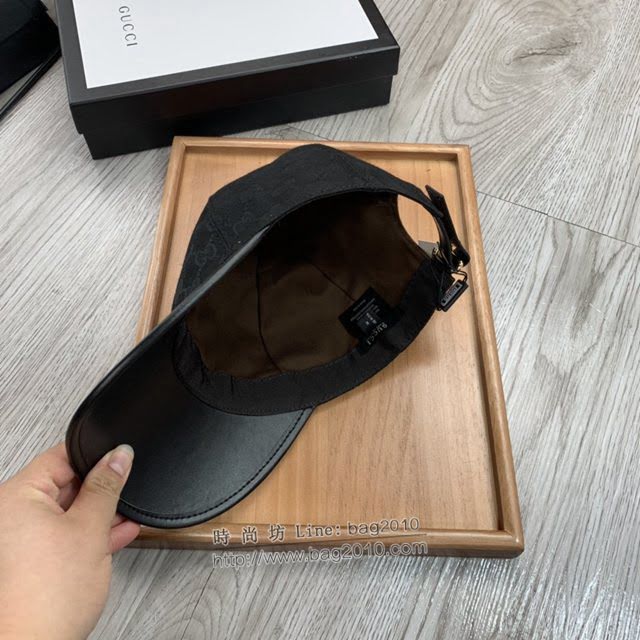 Gucci爆款男士帽子 古馳帆布拼皮印花棒球帽鴨舌帽  mm1751